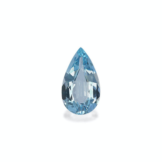 La Bonnot Paris Aigue-Marine · 4,22 ct captive par sa beauté bleue en forme de poire, scintillant brillamment sur un fond blanc uni et mettant en valeur ses superbes facettes.